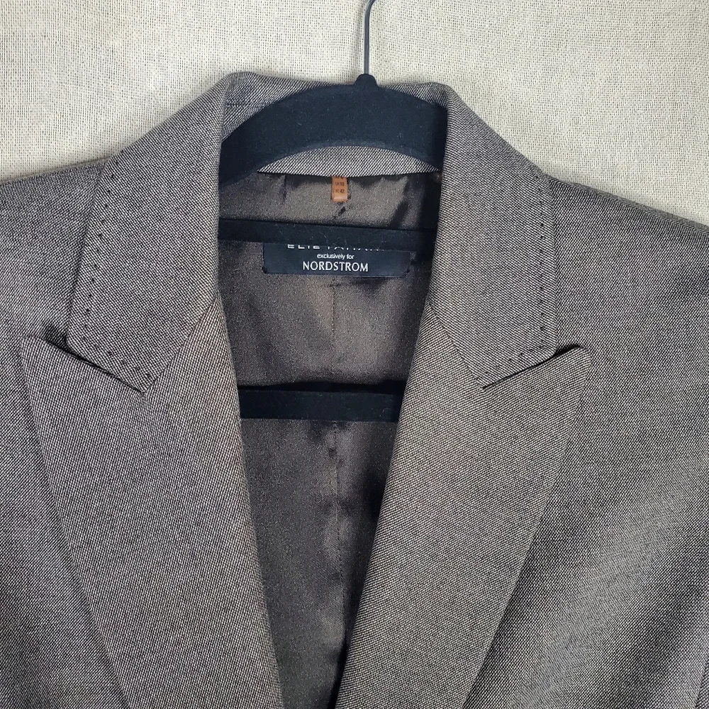 ♤♤ Elie Tahari for Nordstrom Gray Single Button Lined Blazer Size 6